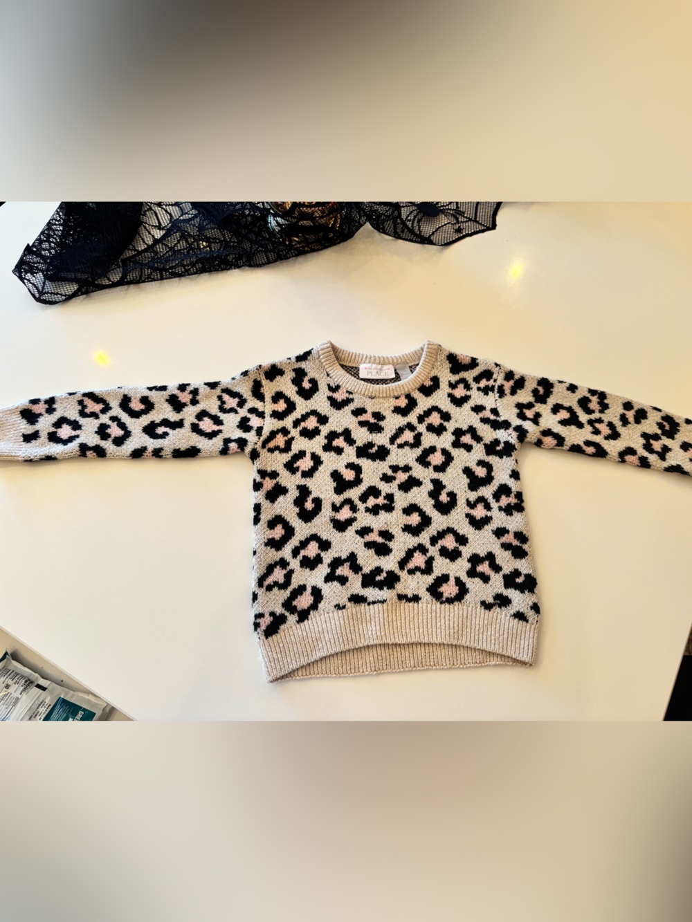 Toddler girl leopard sweater 3t